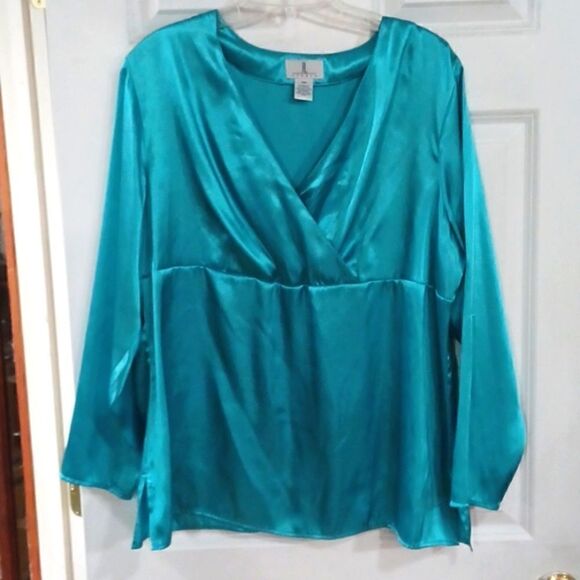J.L. Studio Aqua Top - Picture 1 of 5